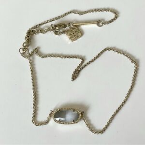 Kendra Scott Silver Elisa Necklace with Gray Stone